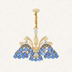 Silva Fleur Vintage LED Suspension Bleu Métal Verre Salon Chambre à Coucher - Neutralighting