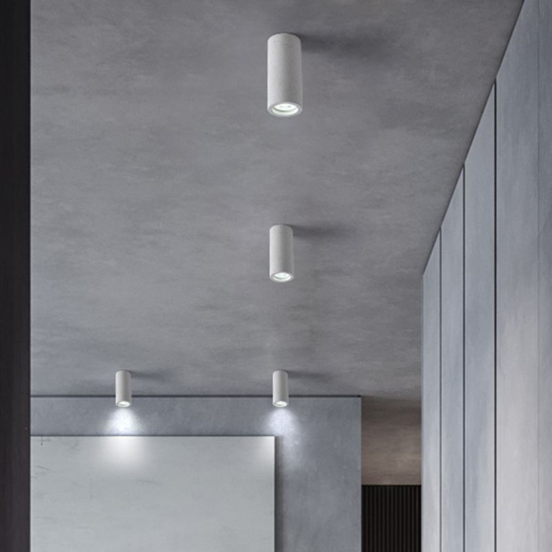 Arisha Plafonnier Cylindre Moderne, Ciment, Blanc/Gris Foncé/Gris Clair, Salon - Neutralighting