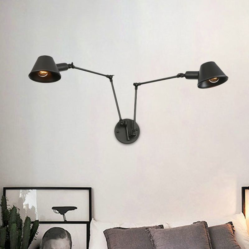 Epoch Applique Murale Cône Vintage, Métal, Noir/Rouille, Salon - Neutralighting