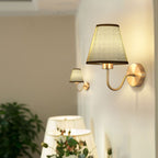 Tiffany Applique Murale Géométrique Nordique, Métal/Tissu, Noir/Blanc/Café/Lin, Chambre - Neutralighting