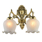 Ray Applique Fleur Vintage, Métal/Verre, Blanc/Bronze, Salon - Neutralighting