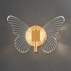 Arisha Applique Miroir Papillon Design, Métal/Acrylique, Or, Chambre - Neutralighting