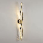 Kristy Applique Murale Spirale Design, Métal/Cristal, Noir/Or, Chambre - Neutralighting