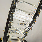 Kristy Applique Murale Spirale Design, Métal/Cristal, Noir/Or, Chambre - Neutralighting