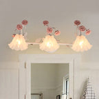 Ray Applique Murale Miroir de Forme de Fleur Vintage, Métal/Verre, Rose/Bleu, Salon - Neutralighting
