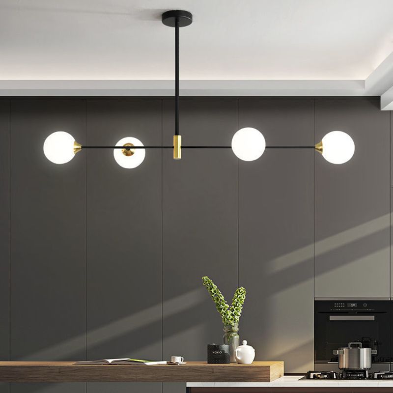 Valentina Suspension Linéaire Minimaliste, Metal/Verre, Blanc, Chambre - Neutralighting