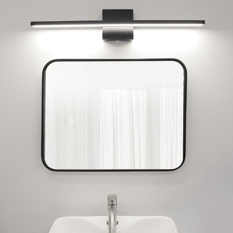 Ray Applique Murale LED Linéaire/Rectangulaire, Métal/Acrylique, Noir/Argent, Salle de Bain - Neutralighting