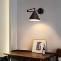 Muto Applique Murale Ajustable Conique, Métal, Marron/Bois, Chambre - Neutralighting