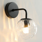 Valentina Applique Murale Boule Scandinave, Métal/Verre, Noir/Or, Salle à Manger - Neutralighting