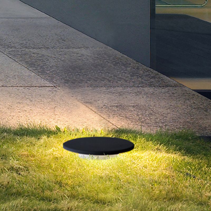 Ray Lampe Extérieure au Sol Rond Simple, Métal, Noir, Cour - Neutralighting
