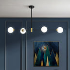 Valentina Suspension Linéaire Minimaliste, Metal/Verre, Blanc, Chambre - Neutralighting
