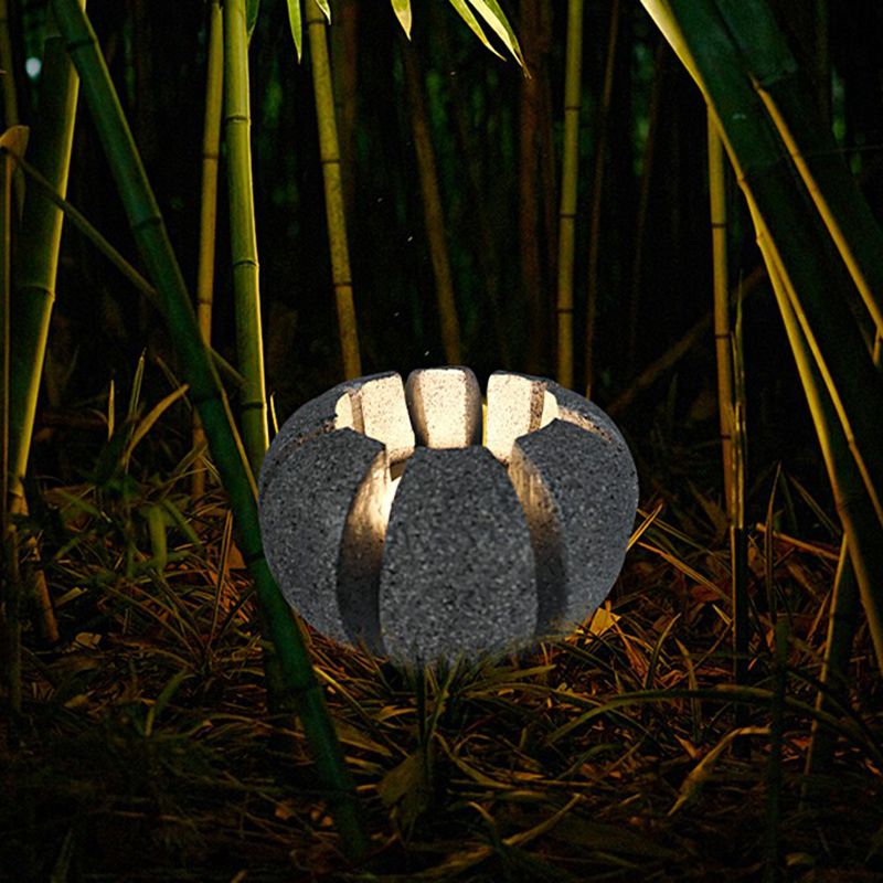Ray Lampe Extérieure au Sol Pierre Moderne, Métal/Résine, Gris, Jardin - Neutralighting