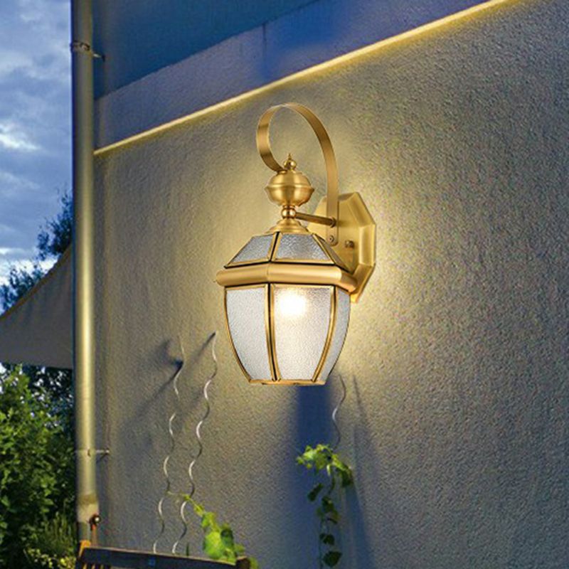 Silva Applique Murale Extérieur Lanterne Vintage, Verre/Métal, Laiton, Cour - Neutralighting
