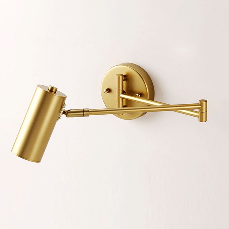 Epoch Applique Murale Cylindrique Réglable, Noir/Or, Chambre - Neutralighting