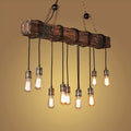 Silva Vintage LED Suspension Marron Bois Verre Salle à manger Salon - Neutralighting