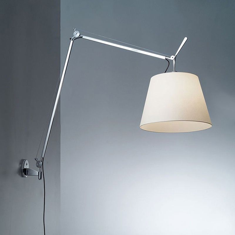 Epoch Applique Murale Orientable Minimaliste, Métal/Fabrique, Argent - Neutralighting