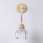 Arisha Applique Murale Fleur Moderne, Bois/Verre, Bois, Cuisine/Couloir - Neutralighting