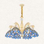 Silva Fleur Vintage LED Suspension Bleu Métal Verre Salon Chambre à Coucher - Neutralighting