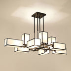 Arisha Lustre Carré Contemporain, Metal/Tissu, Noir/Or, Chambre - Neutralighting