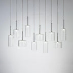 Priya Lustre Suspension Moderne Minimaliste Verre Clair/Gris Bar - Neutralighting