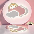 Aria Plafonnier Nuage Moderne, Métal/Acrylique, Blanc/Rose, Salon - Neutralighting
