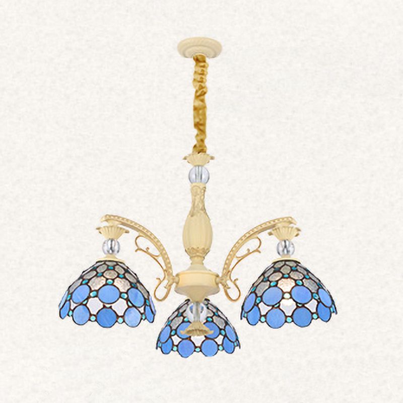 Silva Fleur Vintage LED Suspension Bleu Métal Verre Salon Chambre à Coucher - Neutralighting