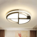 Arisha Ronde Moderne LED Plafonnier Blanc Noir Métal Acrylique Salon - Neutralighting