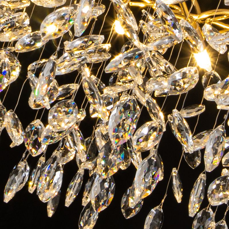 Kristy Lustre Branche Moderne Cristal/Métal Doré Salon - Neutralighting