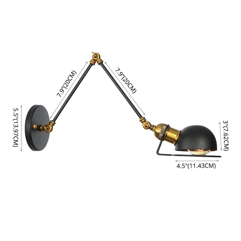Epoch Applique Murale Orientable Nordique, Métal, Noir/Doré - Neutralighting