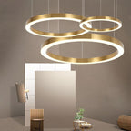 Arisha Suspension Anneau Moderne, Métal/Acrylique, Dorée, Salon - Neutralighting
