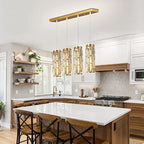 Kristy Suspension Cylindre/Multi Cristal, Métal/Cristal, Doré/Noir, Salon - Neutralighting