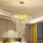 Arisha Lustre Fleur Luxueux, Metal/Cristal, Or, Salon - Neutralighting