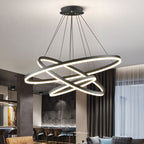 Arisha Suspension Anneau Moderne, Métal/Acrylique, Noir/Blanc, Salon - Neutralighting