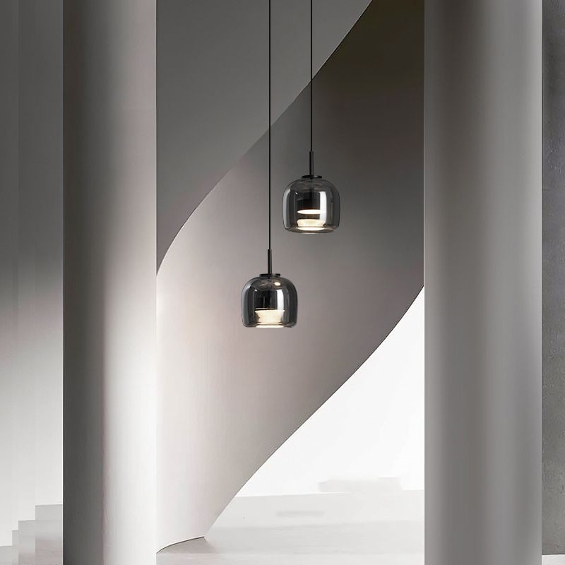 Valentina Suspension Dôme Moderne, Verre, Noir, Salon - Neutralighting