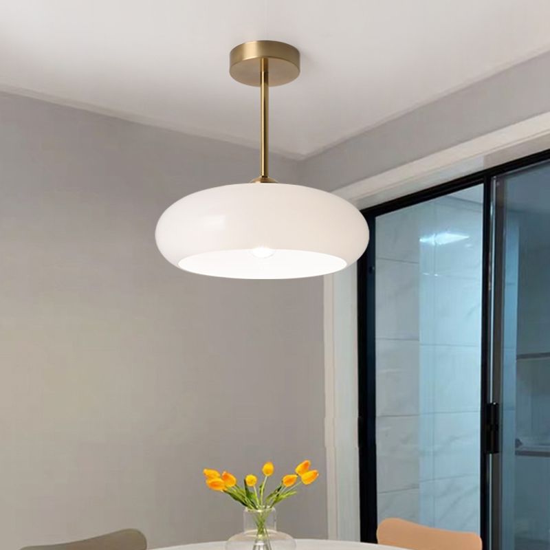 Valentina Plafonnier Rond Moderne, Métal/Verre, Orange/Blanc, Salon - Neutralighting