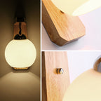 Muto Applique Globe Scandinave, Bois/Verre/Métal, Beige, Salon - Neutralighting