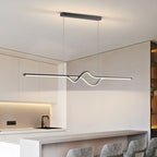 Arisha Suspension Linéaire Minimaliste, Noir/Blanc/Gris, Salon - Neutralighting