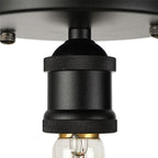 Silva Plafonnier Ampoule Vintage, Métal, Noir/Laiton/Rouille/Chromé, Salon - Neutralighting
