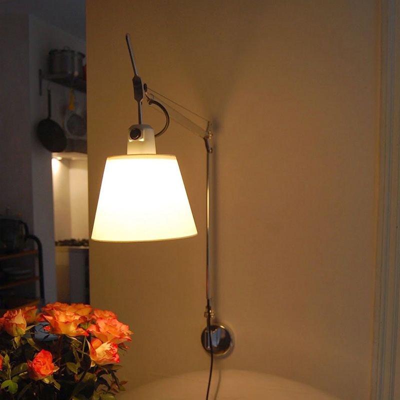 Epoch Applique Murale Orientable Minimaliste, Métal/Fabrique, Argent - Neutralighting