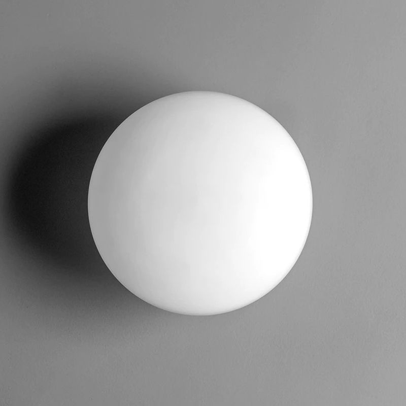 Valentina Applique Murale Globe Minimaliste, Métal/Verre, Blanc, Salle de Bain - Neutralighting