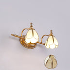 Ray Applique Murale Fleur Vintage, Métal/Verre, Jaune/Blanc - Neutralighting