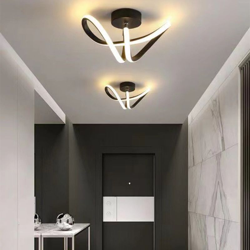 Arisha Plafonnier Linéaire Moderne, Métal/Gel de Silice, Noir/Doré, Salon - Neutralighting