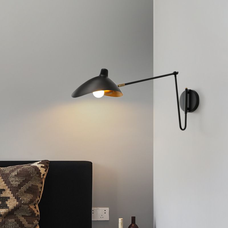 Epoch Applique Murale Réglable Industrielle, Métal, Noir/Or, Chambre - Neutralighting