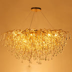 Arisha Lustre Fleur Luxueux, Metal/Cristal, Or, Salon - Neutralighting