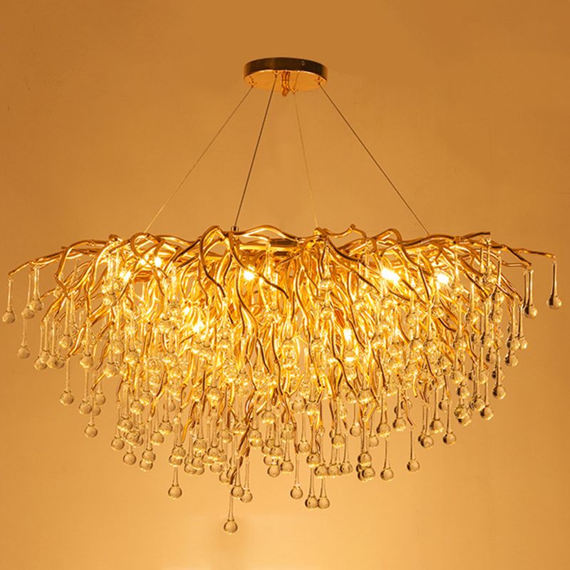 Arisha Lustre Fleur Luxueux, Metal/Cristal, Or, Salon - Neutralighting