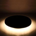 Ray Lampe Extérieure au Sol Rond Simple, Métal, Noir, Cour - Neutralighting