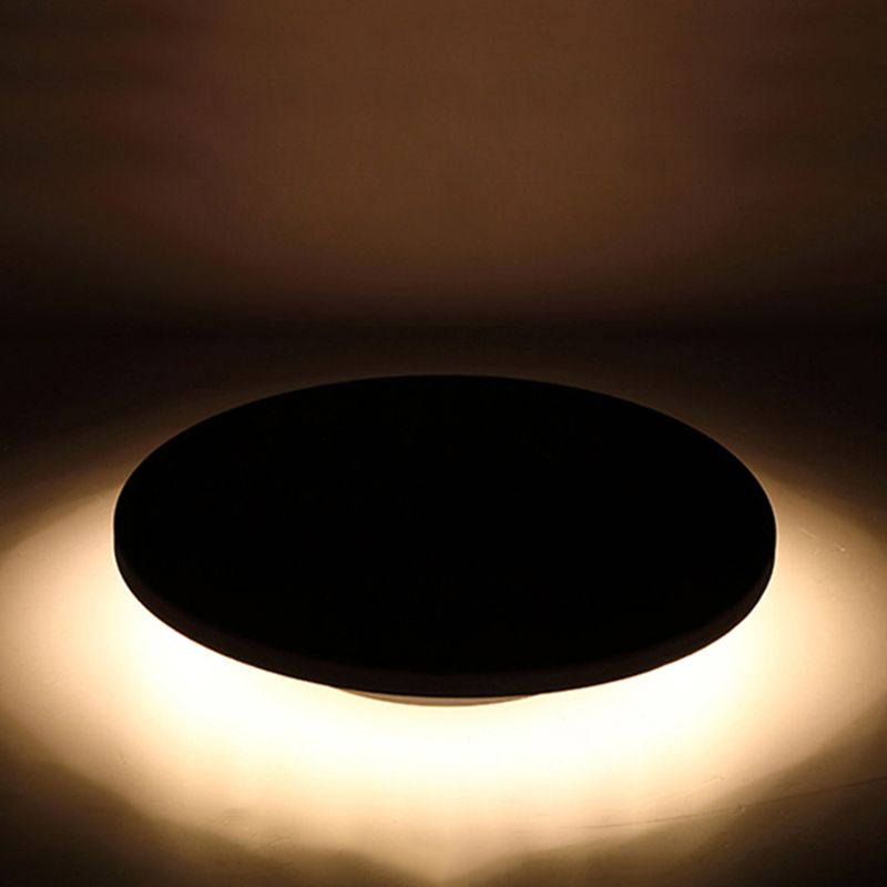 Ray Lampe Extérieure au Sol Rond Simple, Métal, Noir, Cour - Neutralighting