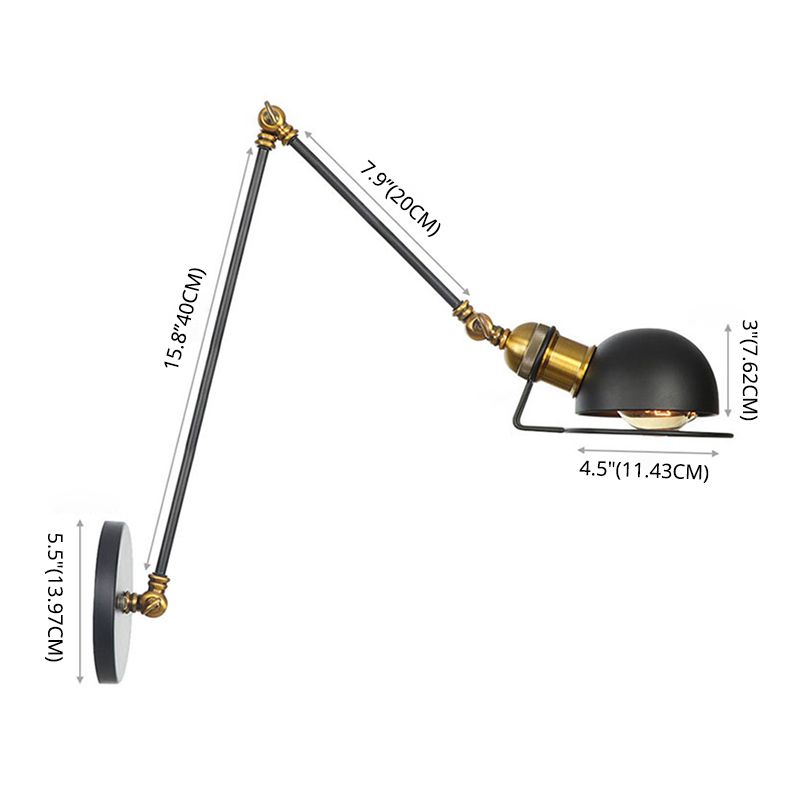 Epoch Applique Murale Orientable Nordique, Métal, Noir/Doré - Neutralighting