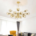 Valentina Suspension Multi Retro, Metal/Verre, Noir/Or, Salon - Neutralighting