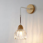 Arisha Applique Murale Fleur Moderne, Bois/Verre, Bois, Cuisine/Couloir - Neutralighting